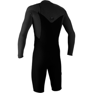 2024 O'Neill Mens Hyperfreak 2mm Long Sleeve Chest Zip GBS Shorty Wetsuit 5496 - Black